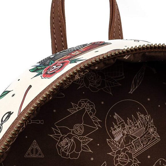 Elegant Harry Potter Tattoo Art Cream Shoulder Bag - Faux Leather Design - Picture 4 of 4